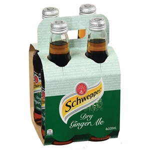 Picture of Schweppes Ginger Ale Glass 4pk Bottles 330ml