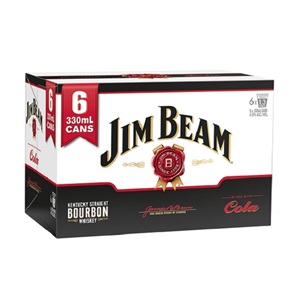 Picture of Jim Beam Bourbon & Cola 6pk Cans 330ml