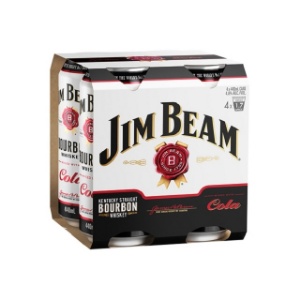 Picture of Jim Beam Bourbon & Cola 4.8% 4pk Cans 440ml