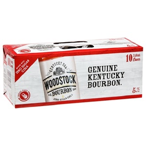 Picture of Woodstock 5% Bourbon n Zero Cola 10pk Cans 330ml