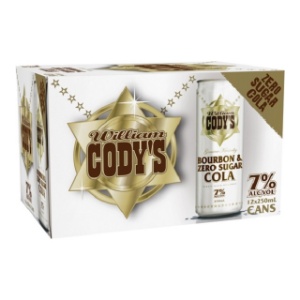 Picture of Codys 7% Zero Sugar Cola 12pk Cans 250ml