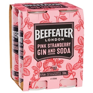 Picture of Beefeater Pink Gin & Soda 4pk Cans 250ml
