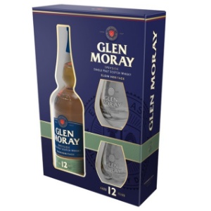 Picture of Glen Moray 12YO Scotch Whisky + 2 Glasses Gift Pack 700ml