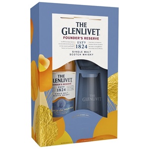 Picture of Glenlivet Founders Reserve Scotch Whisky + 2 Glasses Gift 700ml