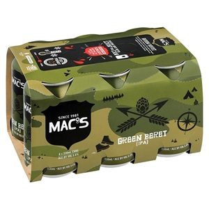 Picture of Mac's GreenBrt IPA 6pack Cans 330ml