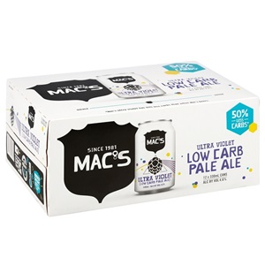 Picture of Mac's Ultra Violet Low Carb Pale Ale 12pack Cans 330ml
