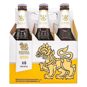 Picture of Singha Lager Beer 6pk Bottles 330ml Imported