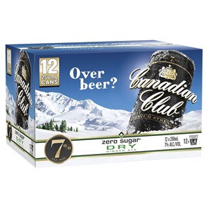 Picture of Canadian Club n Dry Zero 7% 12pack Cans 250ml