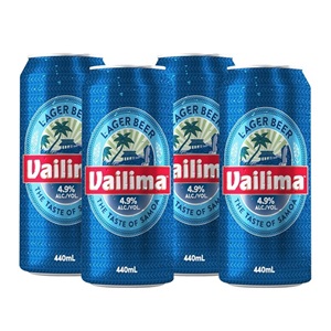 Picture of Vailima Lager 4.9% 4pk Cans 440ml
