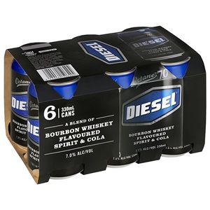 Picture of Diesel 7% Flavoured Bourbon n Cola 6pk Cans 330ml
