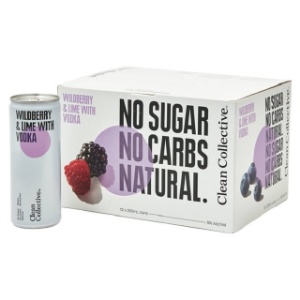 Picture of Clean Collective Vodka, WildBerry & Lime 12pack Cans 250ml