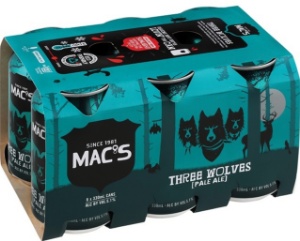 Picture of Mac's 3 Wolves Pale Ale 6pack Cans 330ml
