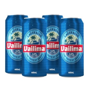 Picture of Vailima Lager 4.9% 4pk Cans 440ml